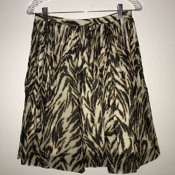 Talbots Petite skirt career brown tan geometric cotton lined Sz 4P - Picture 1 of 5